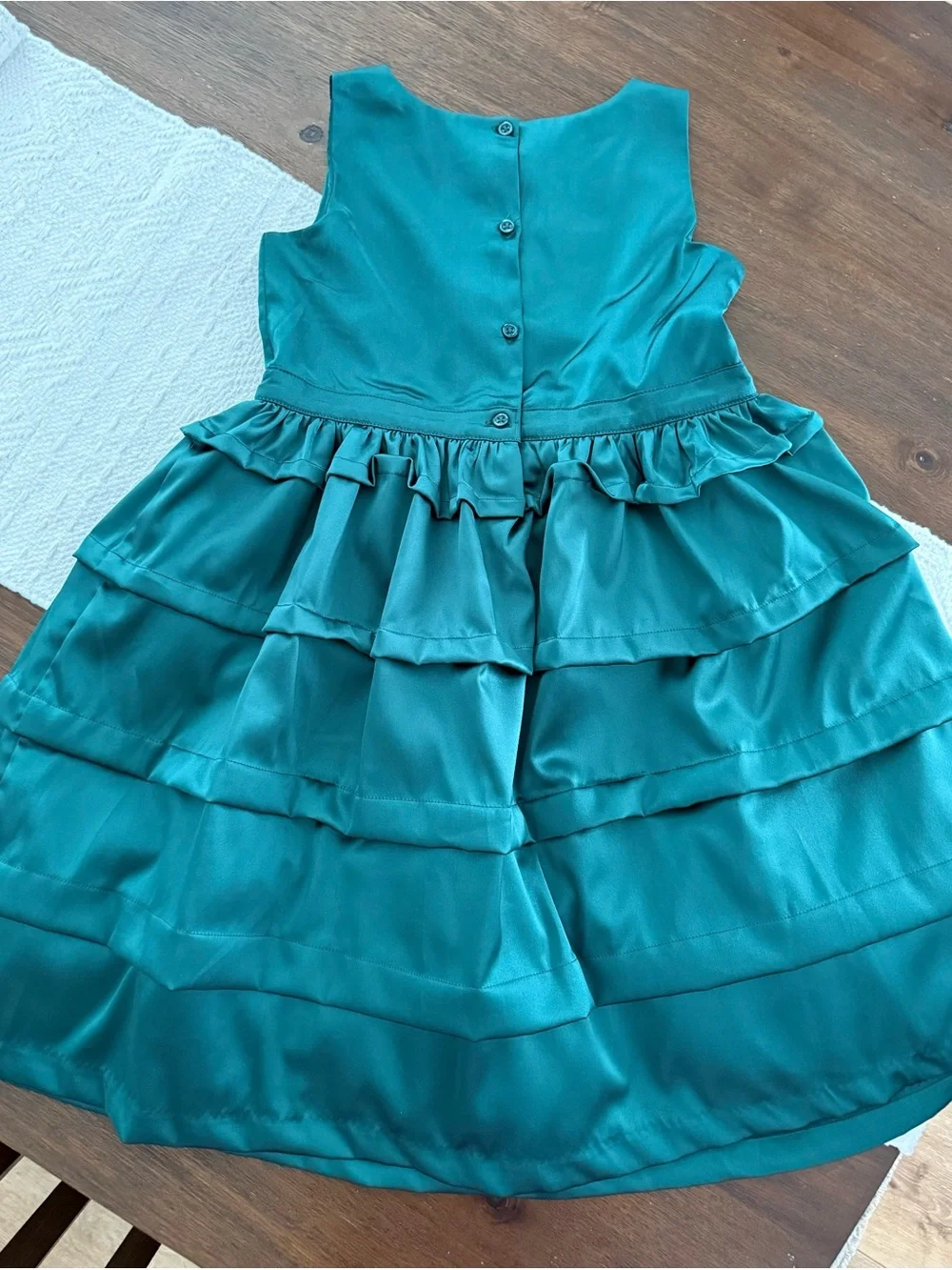 Gymboree Emerald Green Satin Tiered Ruffle Party Dress for Girls